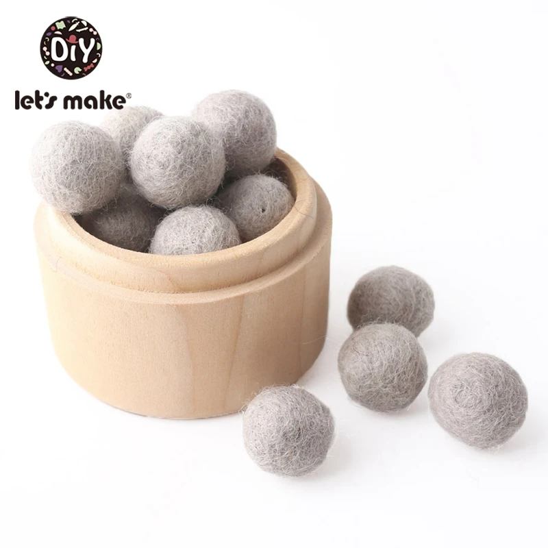 Grey 120 шт 20 мм шарик из шерстяного войлока помпоны шарики DIY домашний декор для детской комнаты Висячие зеленые розовые белые лаймовые фиолетовые фетровые шары - Цвет: Grey