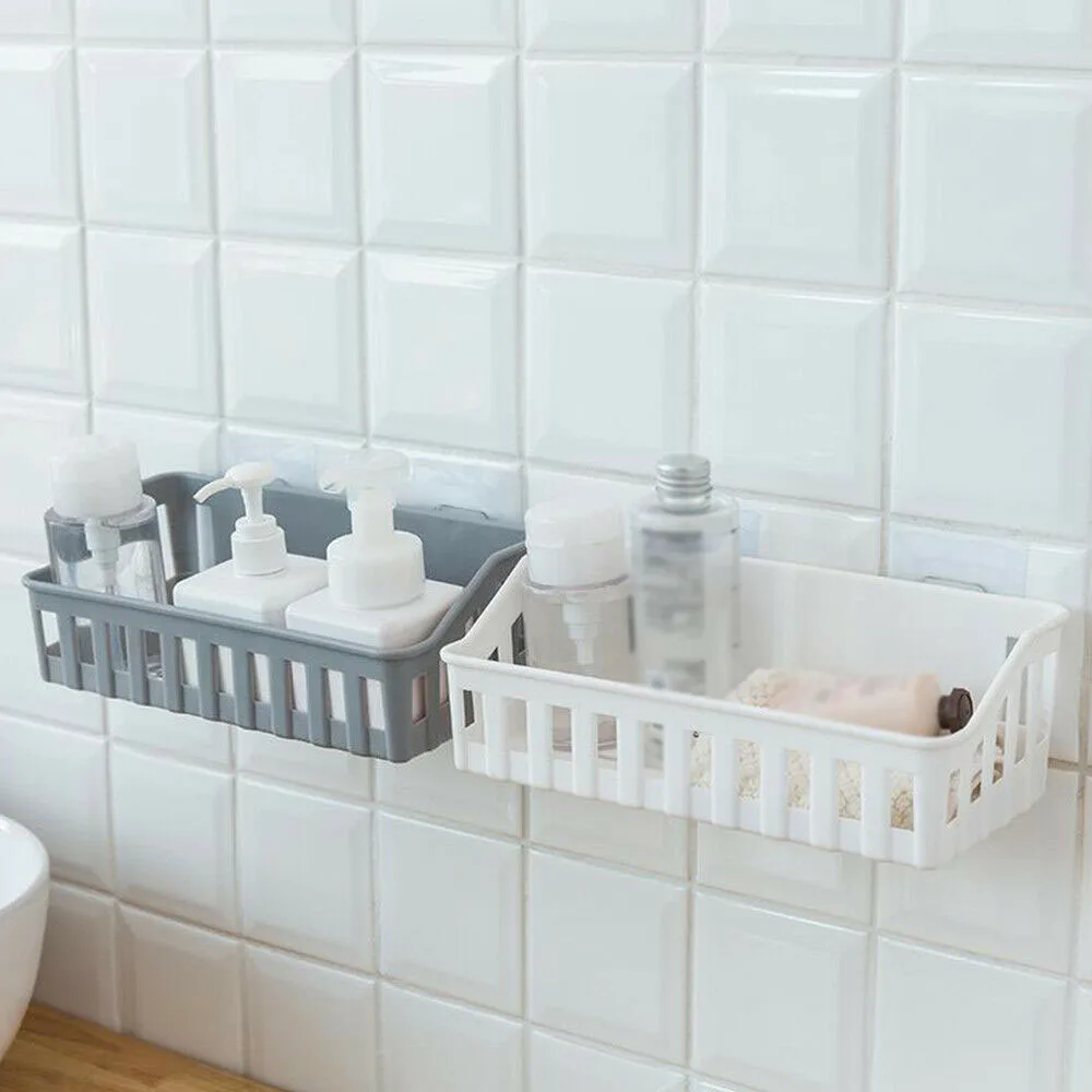 

Punch-free Seamless Shelf Adhesive Storage Rack Corner Holder Shower Gel Shampoo Organizer Basket Kitchen Bathroom Accessories