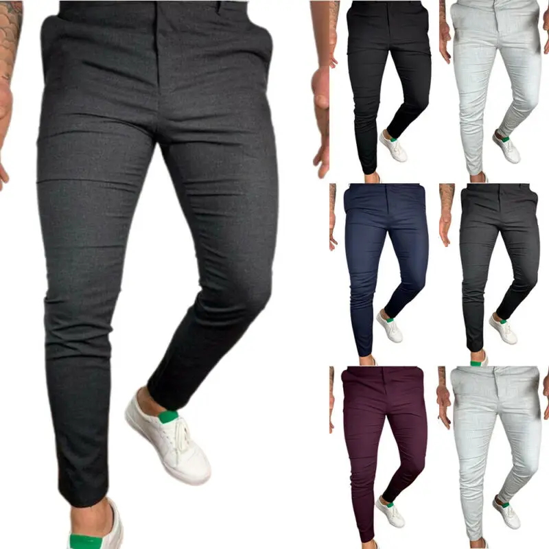 

Брюки Мужские приталенные, модная летняя одежда, уличные повседневные штаны для работы