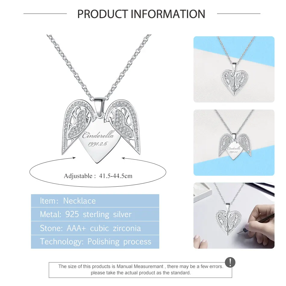 Персонализированное ожерелье в форме сердца с кристаллом-бабочкой на заказ