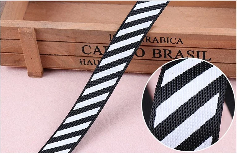 

Black White Ribbon Belt DIY Craft Lint Handmade Sewing Oil print twill webbing Supplementary material grosgrain ribbon Ruban