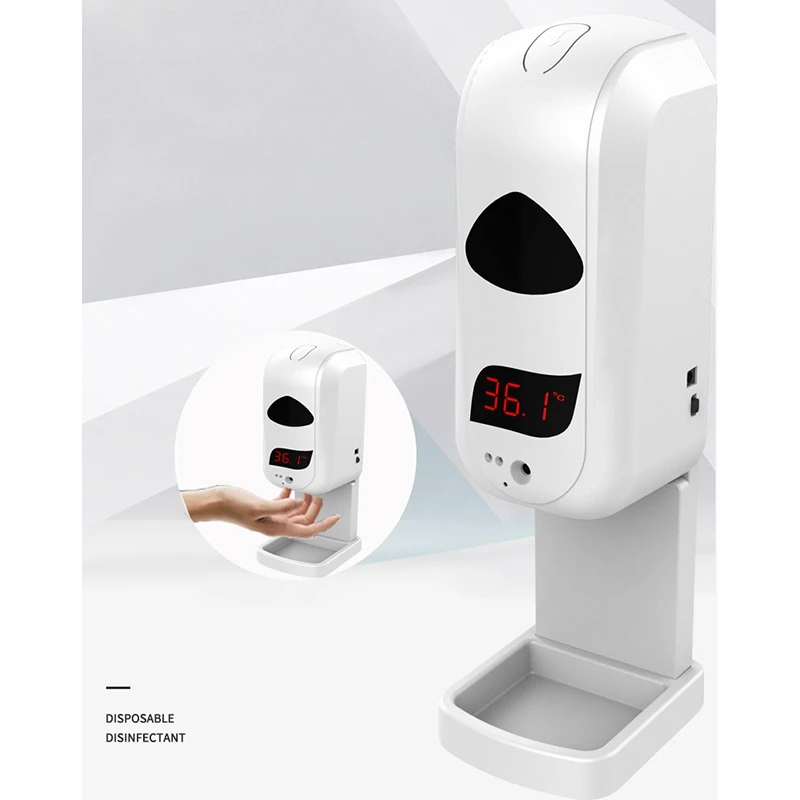 

Automatic Touchless Gel Hand Dispenser,Wall Mounted 1200Ml Temperature Measurement Smart Dispenser Suitable for AlL
