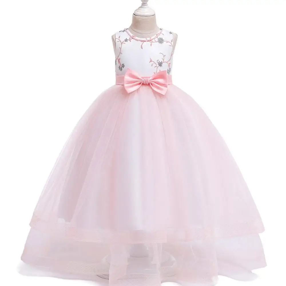 2019 длинное платье с вышивкой в виде банта принцессы бусинами и Сетчатое вечернее