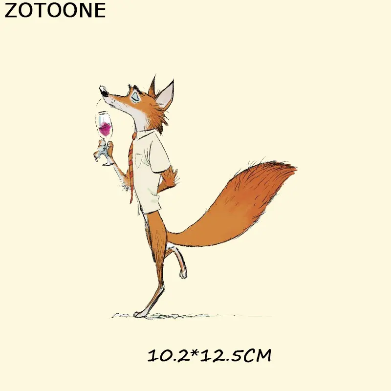 ZOTOONE пирография 18*17 см теплая мультяшная лиса термопереводная глажка наклейки утюжок на Пластыри для одежды моющиеся аппликации E - Цвет: 264