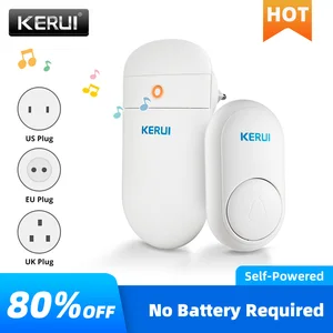 kerui m518 wireless doorbell self power generation 52 songs smart home security welcome chimes door bell led light mini button free global shipping
