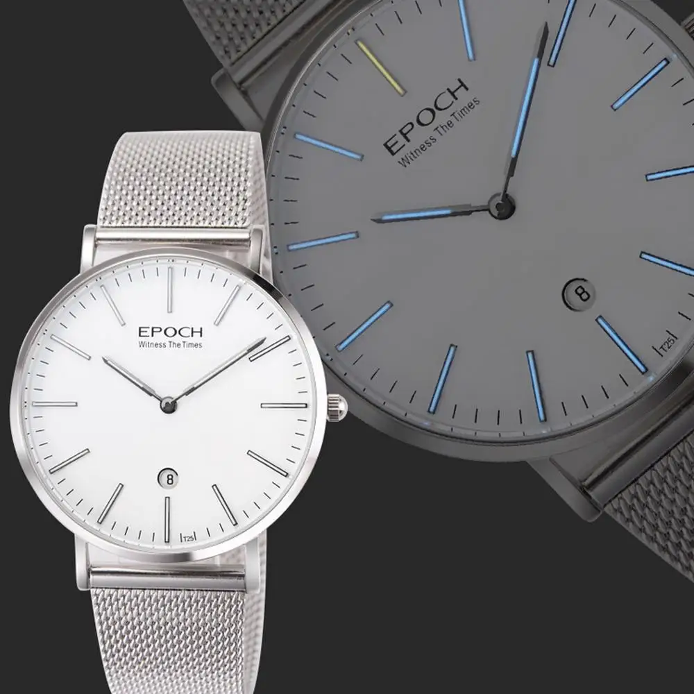 Мужские часы tritium мужские кварцевые Epoch T25 светящиеся водонепроницаемые