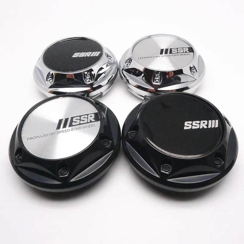 4pcs 68mm For SSR Wheel Center Cap Hubs Car Styling Emblem Badge Logo Rims Cover 45mm Stickers Accessories