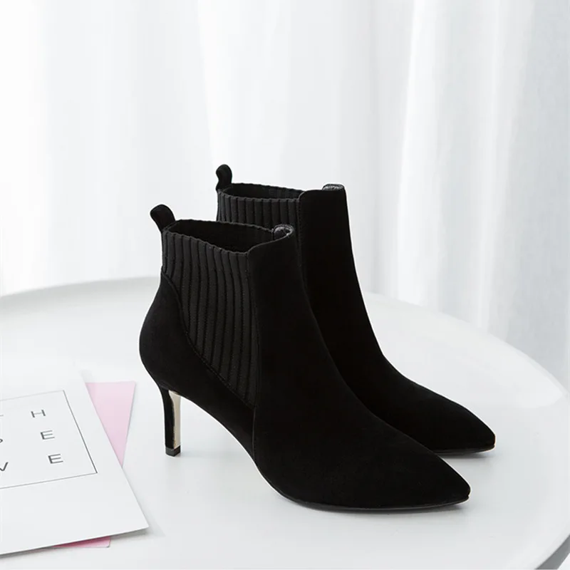 2019 г. сетчатые красные женские осенне-зимние шерстяные ботинки на высоком