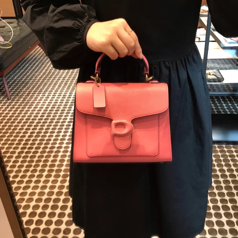 

C's New Genuine Leather Metal C Buckle Tabby Handbag Candy Color Wine God Shoulder Bag Retro Commuter Crossbody Bag HOT