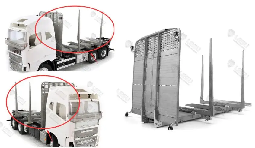 Плоский ковш контейнер прицеп для Tamiya 1/14 трактор грузовики Volvo FH16 FH12 Globetrotter 750 6X4