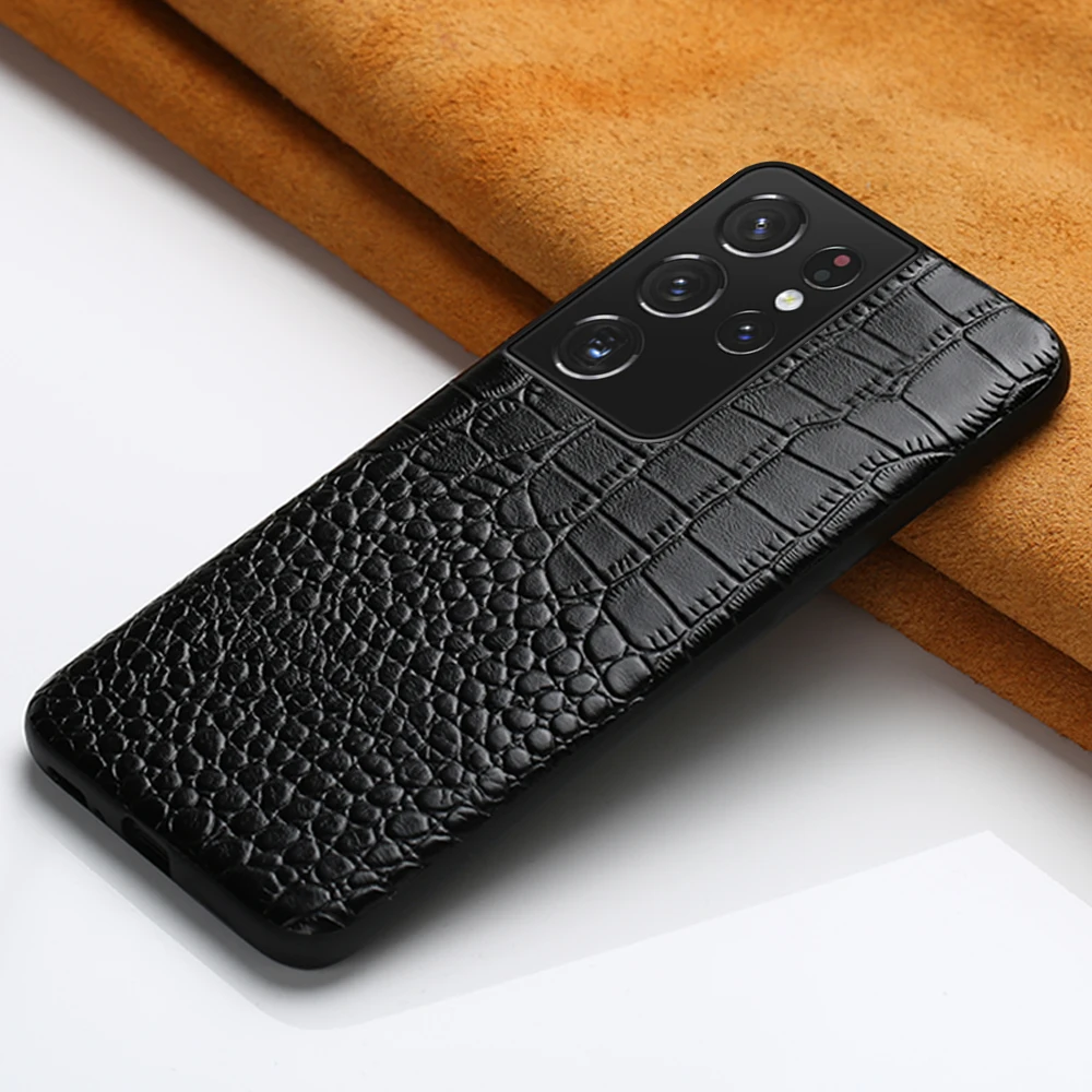 Чехол из натуральной коровьей кожи для Samsung Galaxy S21 Ultra S20 FE S8 S9 S10 Plus Note 20 10 A52 A51 A71 M21 M51