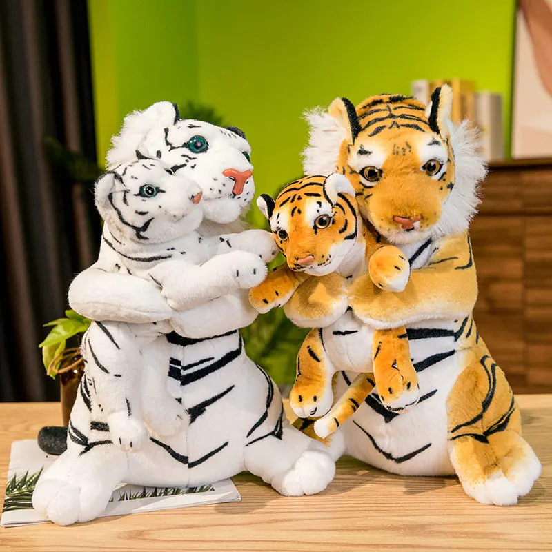 

Cartoon Yellow Tiger Doll Baby Kids Birthday Gift Cute Mother Son Plush Toy Soft Stuffed Cloth Lovers Pillow Cushion New