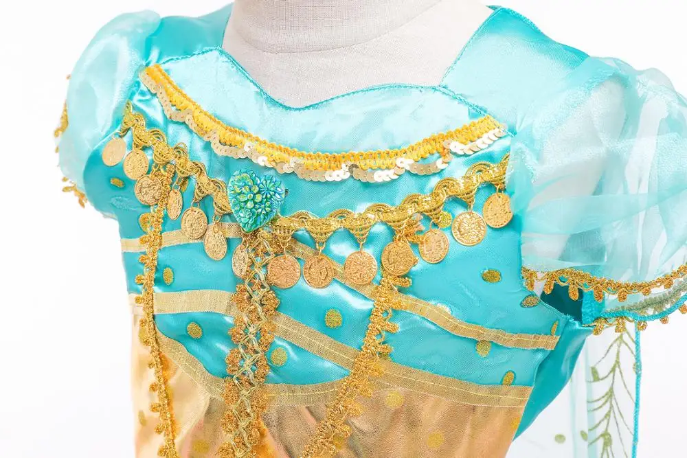 Костюм принцессы Аладдина магии жасмин костюм для косплея летний девочек