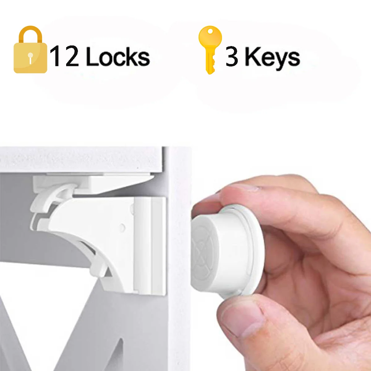 

Magnetic Child Lock 4-12 locks+1-3key Baby Safety Baby Protections Cabinet Door Lock Kids Drawer Locker Security Invisible Locks