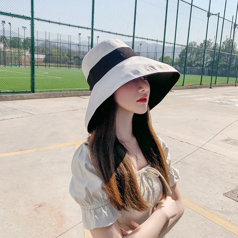 Хлопковая льняная шляпа от солнца с широкими полями и защитой УФ-лучей для женщин