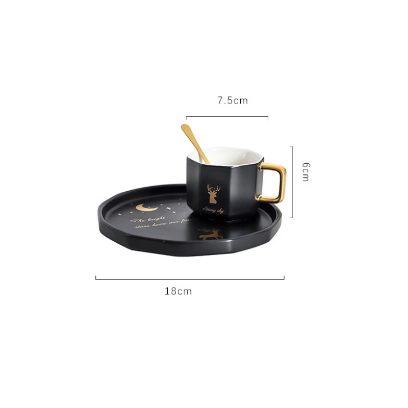 Нордическая керамическая кофейная чашка и блюдце набор креативных европейских