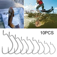 10pcs outdoor softjerk hign carbon steel anzuelos wide crank fishhooks fishing tackle fishing hook worm hook