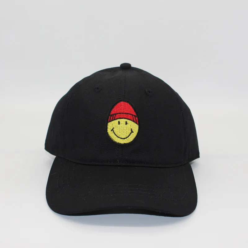 

Baseball Cap Men's and Women's Trendy Cap Lovers Hip Hop Sun Hat Curved Edge Hat Smiling Face Eggshell Soft Top Embroidered