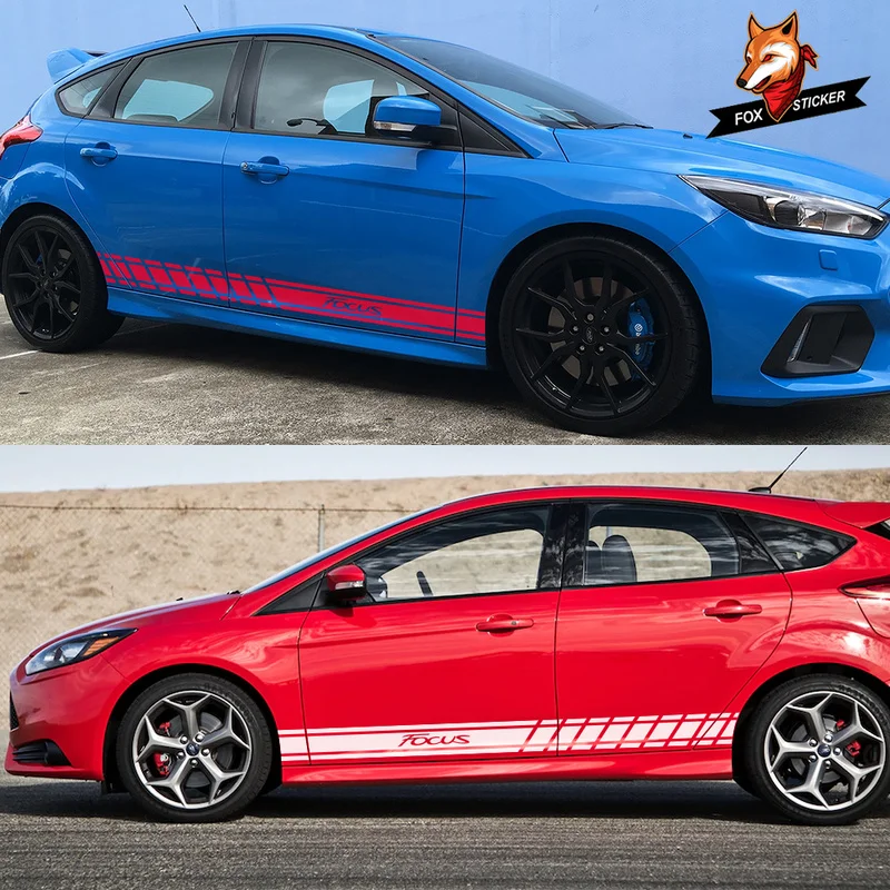 2 шт. виниловые наклейки на боковые двери автомобиля Ford Focus 3 1 MK2 MK3 MK1|Наклейки
