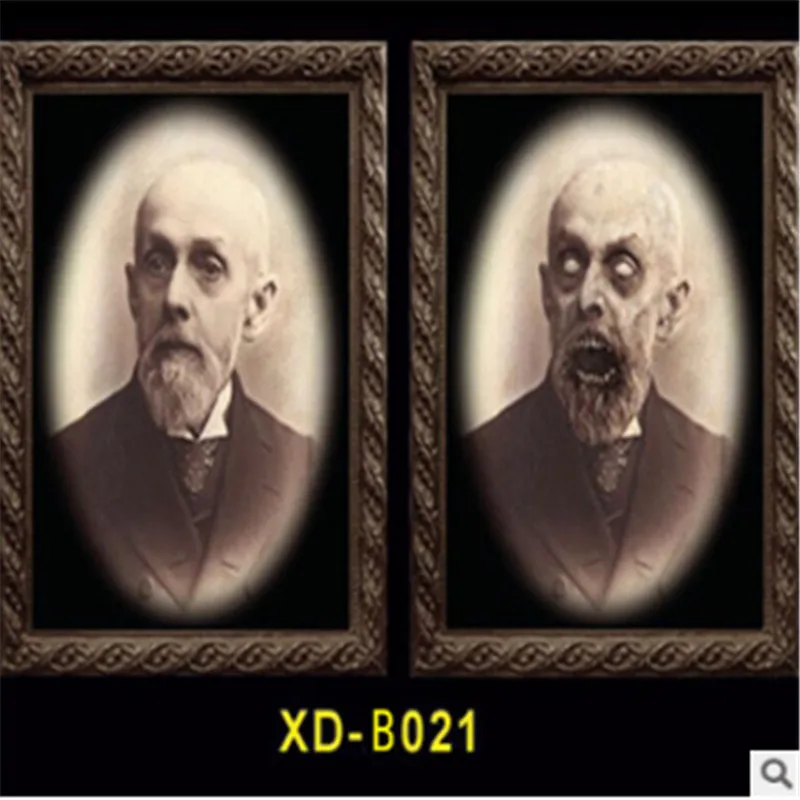 Фоторамка с изображением ужасов, линзовидная, 3D, для изменения лица, фоторамка, страшный портрет, хэллоуинская страшилка, праздничное украшение для вечеринок, реквизит - Цвет: As photo shows