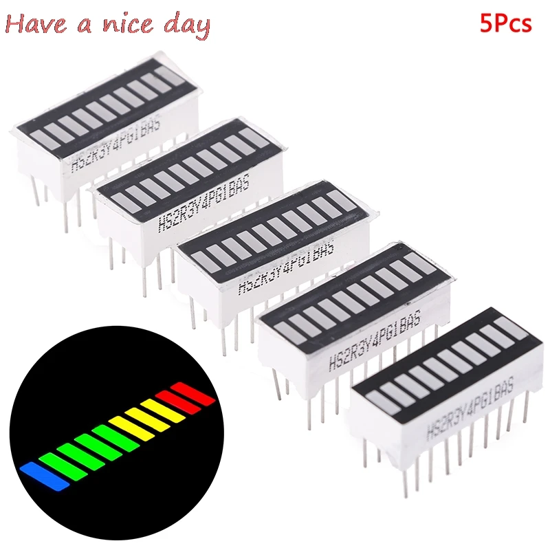 

5PCS LED Display Module 10 Segment Bargraph Light Display Module Bar Graph Ultra Bright Red Yellow Green Blue