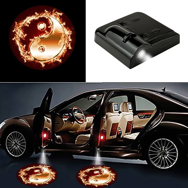 

1 шт. Универсальный светодиодный лазерный проектор для двери автомобиля с логотипом привидение тень ночной Светильник беспроводной комплект автомобильных ламп аксессуары для автомобиля