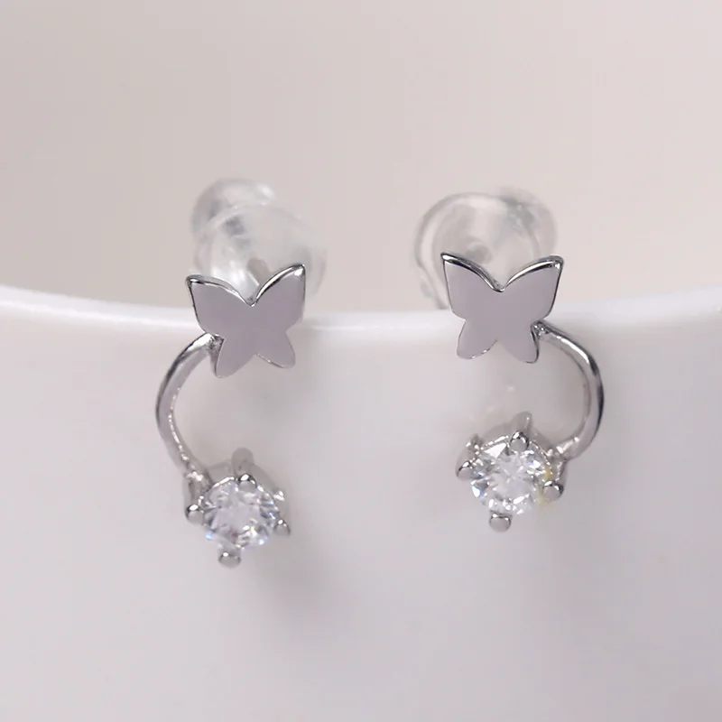 Женские простые серьги бабочки MAIKALE корейские медные гвоздики с золотым