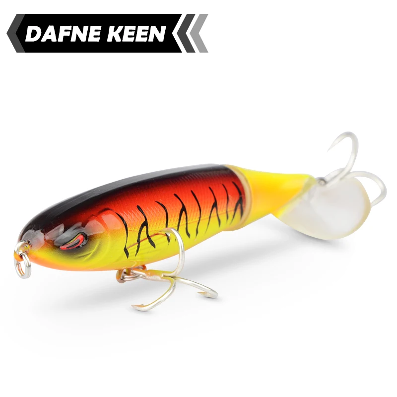 

Dafne Keen Whopper Plopper 100 мм, 13 г, приманка для рыбной ловли Topwater, вращающаяся искусственная жесткая приманка с мягким хвостом, воблеры, Крючки VMC, при...