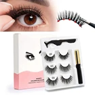 HEIHEI 3 шт. магнитные ресницы 3D искусственная подводка для глаз Пинцет водостойкие долговечные накладные ресницы Набор Прямая поставка