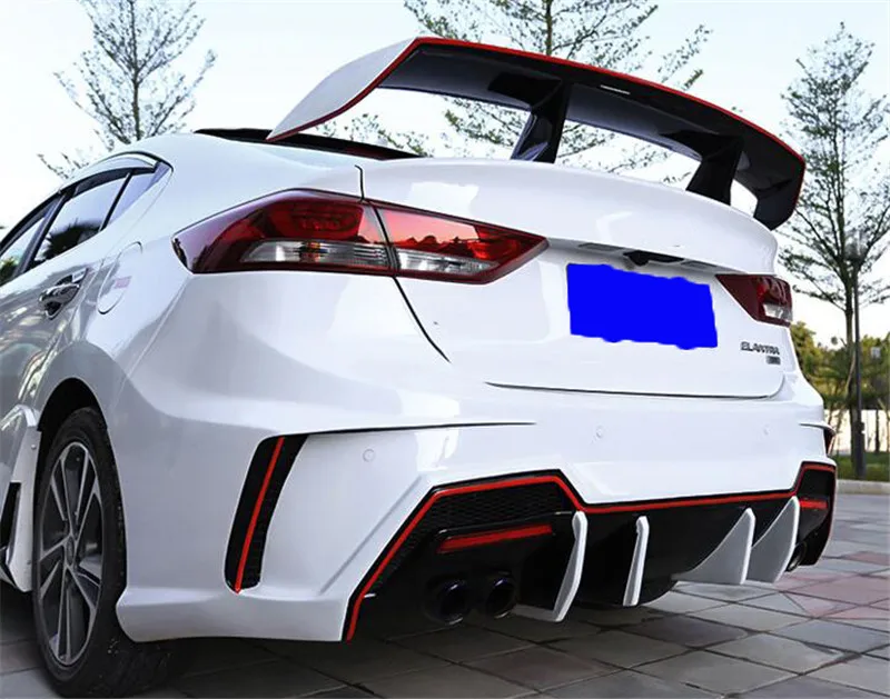 Модель GT Спойлер hyundai Elantra 2012- FRP пластик общего назначения задняя губа автомобильный хвост крыло праймер цвет спойлер