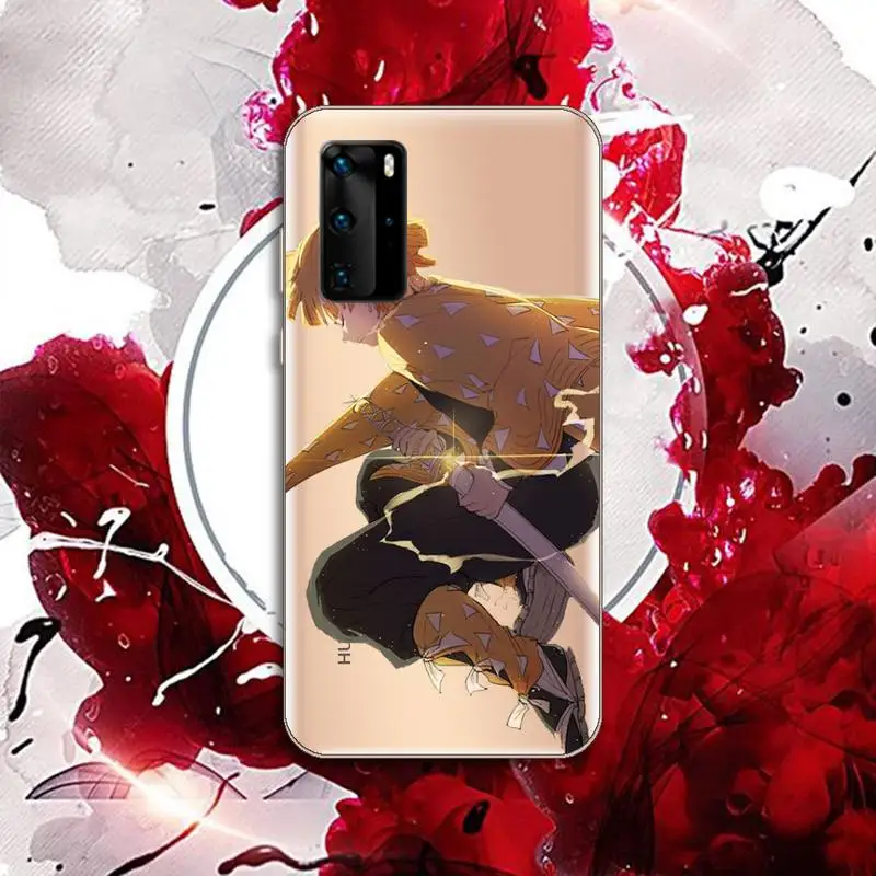 

Japan Anime Kimetsu no Yaiba Phone Case Transparent for Huawei P honor 8 10i 20 30 40 smart 2019