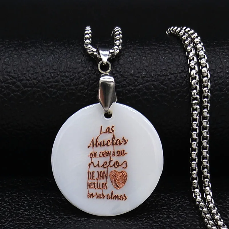 Ожерелье из нержавеющей стали с ракушкой для бабушки ожерелье цвета розового