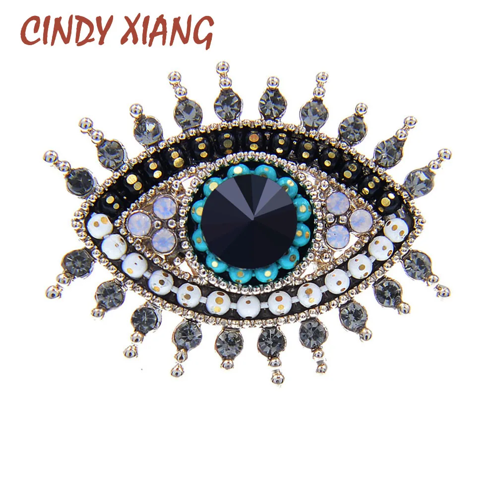 CINDY XIANG Новое поступление стразы броши глаза для женщин сплав красота Lucky Eye бисер