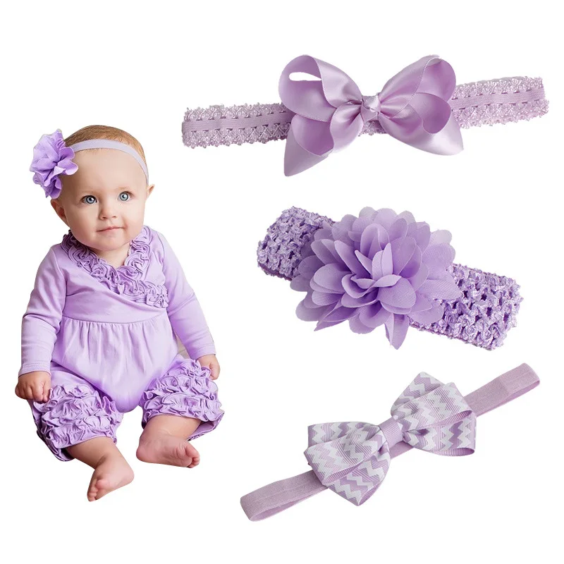 Модная повязка на голову с цветочным принтом и бантом для новорожденных девочек