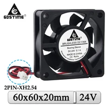 1Pcs Gdstime 24V 60mmx20mm 60mm DC Axial Industrial Power Supply Case Cooler 6020 6cm Brushless Exhaust 3D Printer Cooling Fan