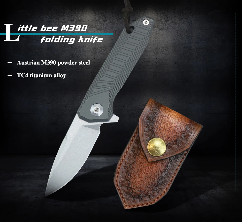 

Мини-нож Shanker M390 из порошковой стали TC4 из титанового сплава, портативный, быстро открывающийся, складной нож для кемпинга на открытом воздух...