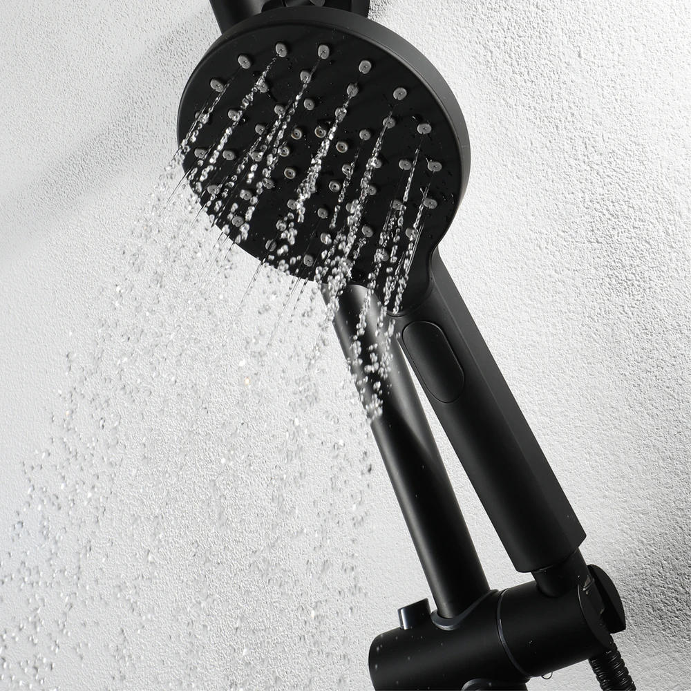 Набор черных термостатических смесителей для душа ультратонкие насадки