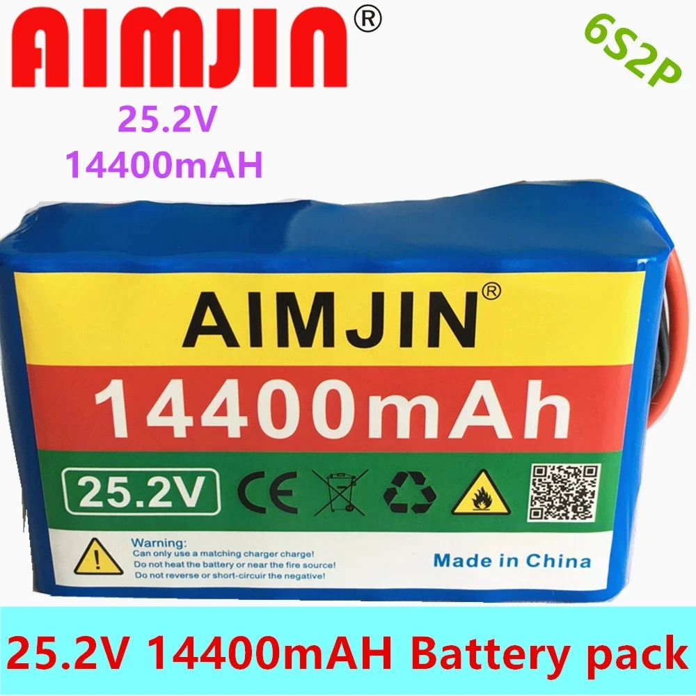 

100% Original 6s2p 25.2v 14.4Ah Battery Lithium Battery 25.2v 14400mah Electric Bicycle+1Charger