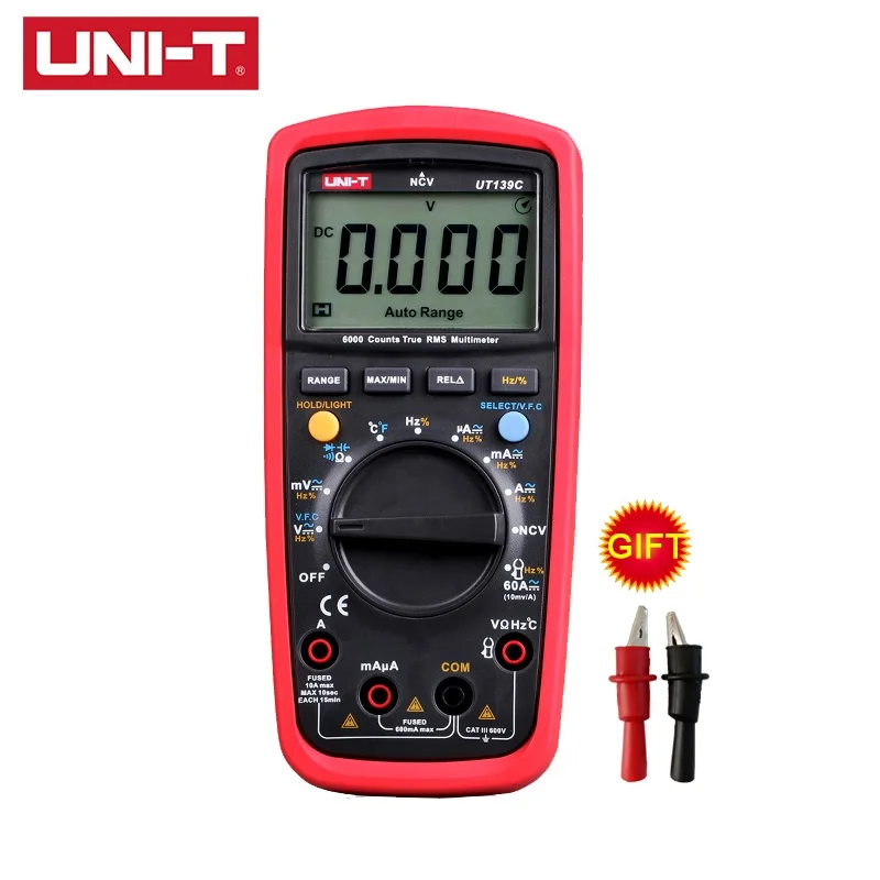 UNI-T UT139S UT139E UT139C UT139B UT139A Цифровой мультиметр True RMS Температурный Зонд LPF проходной