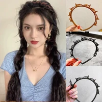 ruoshui woman non slip hairband with clips double band headband hairstyle bezel hair hoop hair accessories headwear