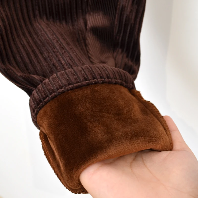 Женские шаровары в полоску вельветовые с высокой талией свободные плотные штаны