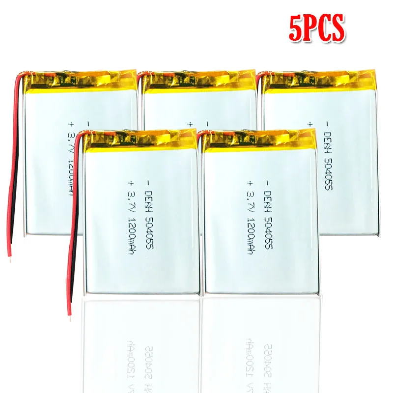 5pcs 1200 мАч 3,7 в 504055 литий-полимерный литий-ионный аккумулятор для mp4 mp5 gps DVR Bluetooth динамик игрушка Lipo ячейка - Цвет: 5pcs