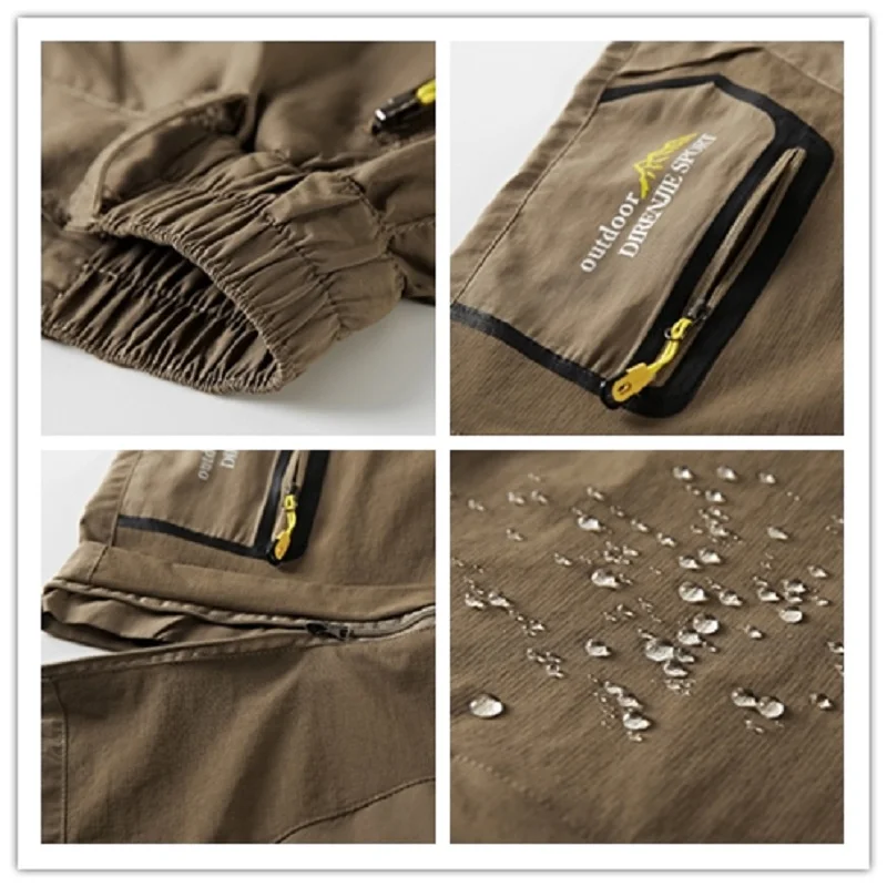 

Men's Camping Hiking Pants Trekking High Stretch Summer Thin Waterproof Quick Dry UV-Proof Outdoor Travel Trousers