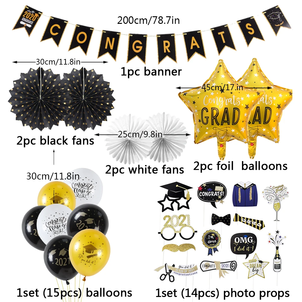 2021 Выпускной вечерние украшения поздравления град баннер воздушные шары фон