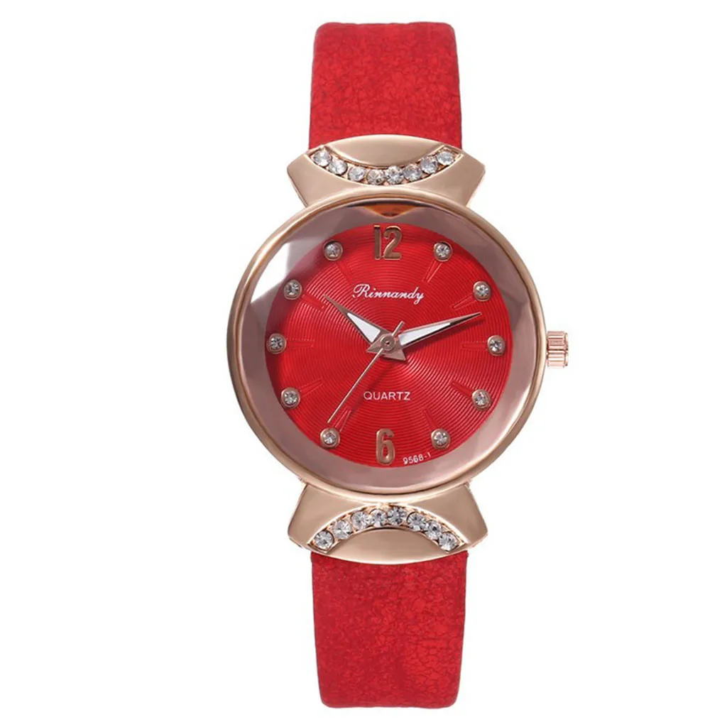 Модные креативные женские модные часы трендовые студенческие с кожаным ремешком