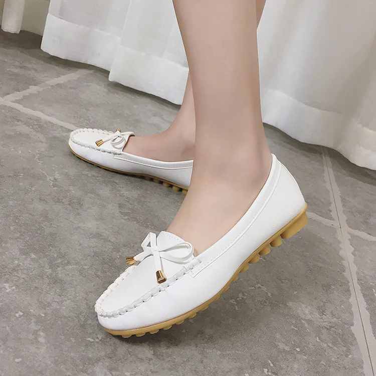 Туфли женские на плоской подошве лоферы без застежки балетки Мокасины df67|Обувь