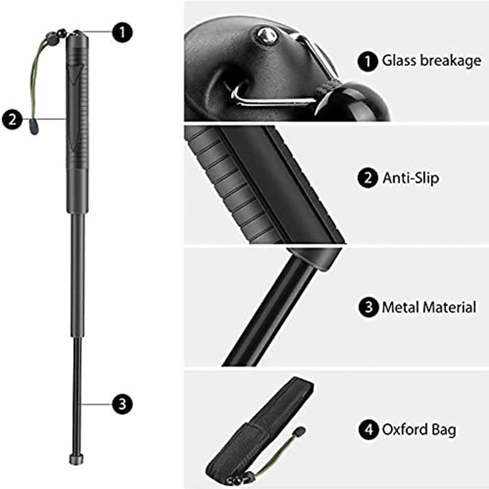 

3 Sec Telescopic Hiking Poles Foldable Hiking Poles Wild Survival Supplies Trekking Pole Adjustable Climbing Walking Stick#G30