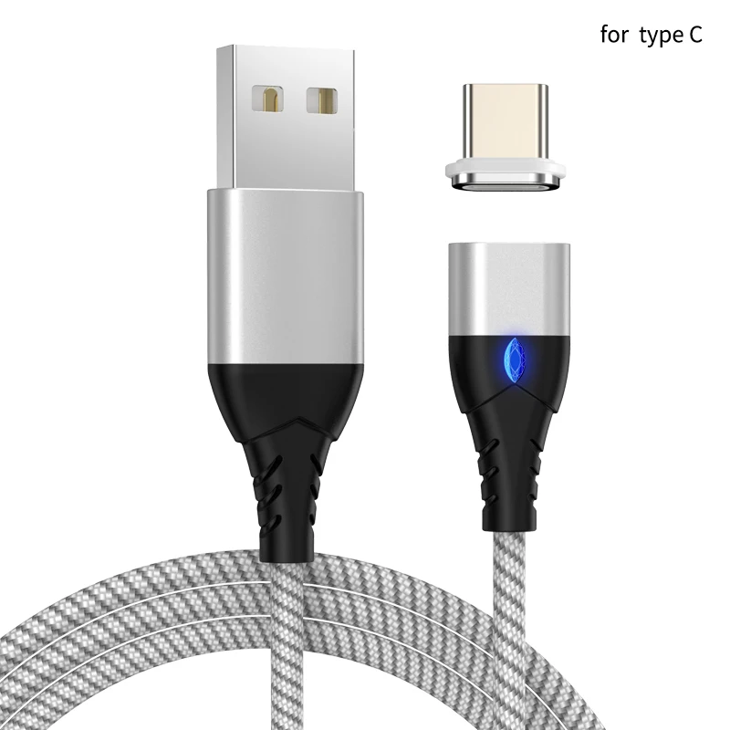 1m sliver type c Tongyinhai Micro USB кабель Магнитный USB C Тип быстрой зарядки шнур для передачи данных для huawei 3A быстрое зарядное устройство магнитный разъем - Цвет: 1m sliver type c
