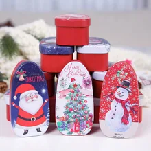 Рождественские Металлические Конфеты Банки подарочная упаковка