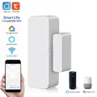 Tuya Smart WiFi датчик для двери дверь открытойзакрытый детекторы Магнитная сигнализация детектор совместим с Alexa Google Home приложение Smart Life